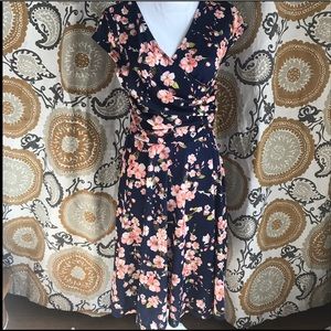 Floral faux wrap dress